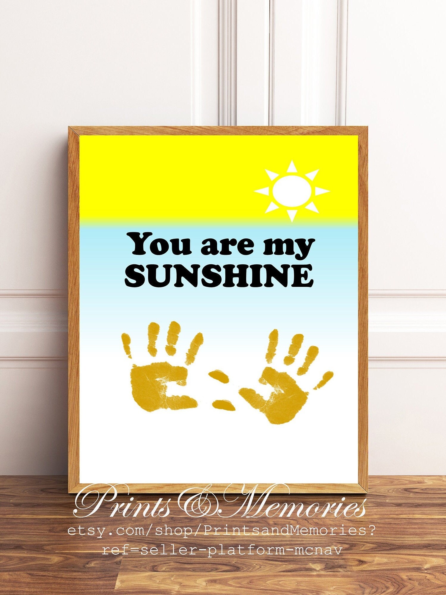 You are my Sunshine Handprint New baby toddler Keepsake Etsy
