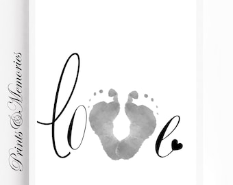 Love Footprint Art: Baby Keepsake Gift (Digital Download)