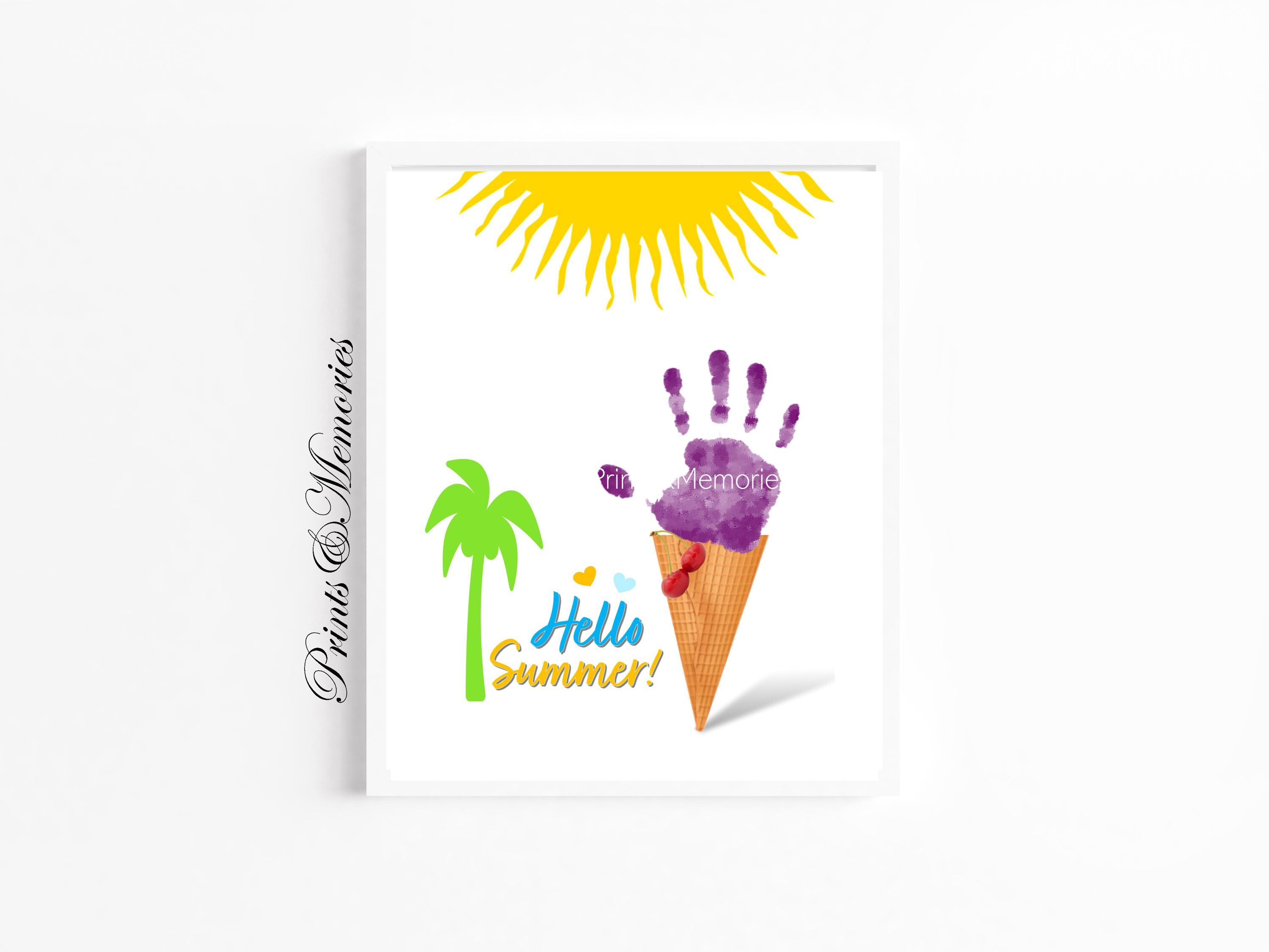 Ice Cream Cone Handprint Art: Fun Summer Kids Craft (printable