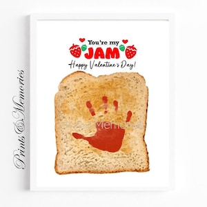 Arte de huellas de manos de San Valentín "Eres mi Jam": Regalo divertido DIY (Descarga digital)