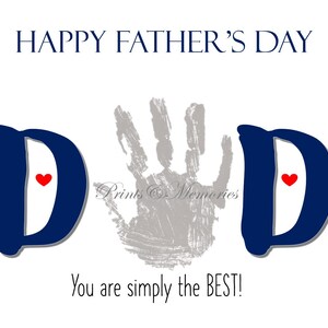 Digital File,  Happy Father's Day, Dad Simply the Best, Gift for Dad, Kid's Handprint Craft, Father's day gift ideas, Keepsake, 8x10