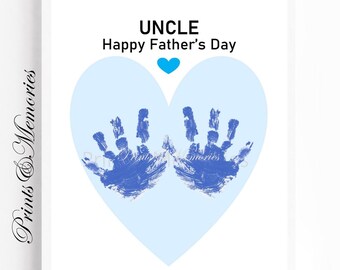 Regalo de arte con huella de mano para el Día del Padre para el tío (Descarga digital)