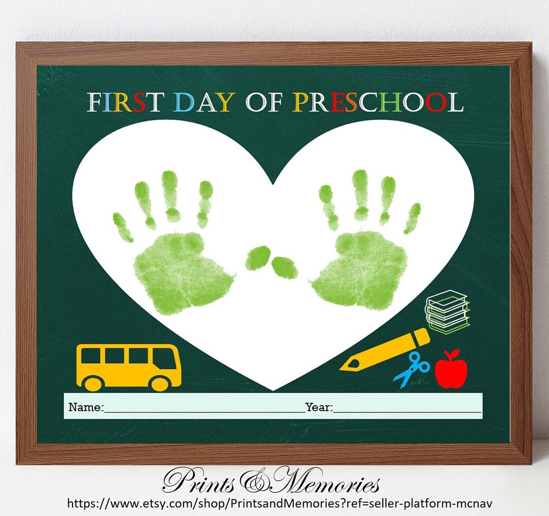 First Day of Preschool, Handprint Art, First Day of School, Handprint ...