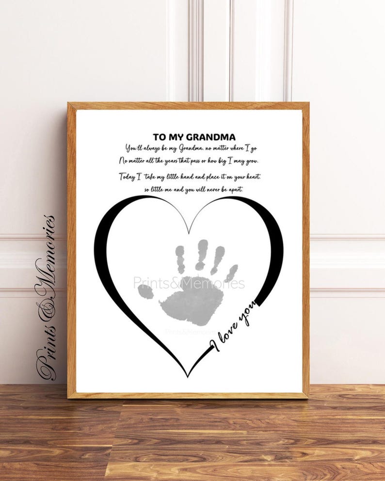 Gift for Grandma, to My Grandma Poem, Handprint Art, Gift From ...
