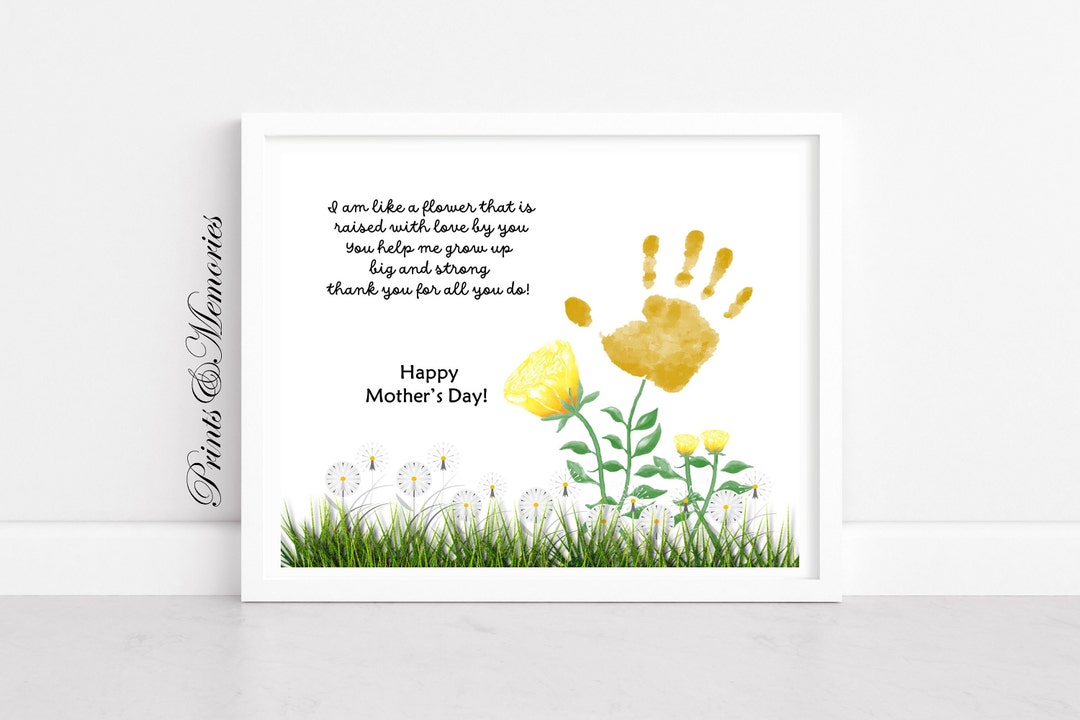 Wildflower Handprint Art, Mother's Day Handprint Craft, I'm Growing