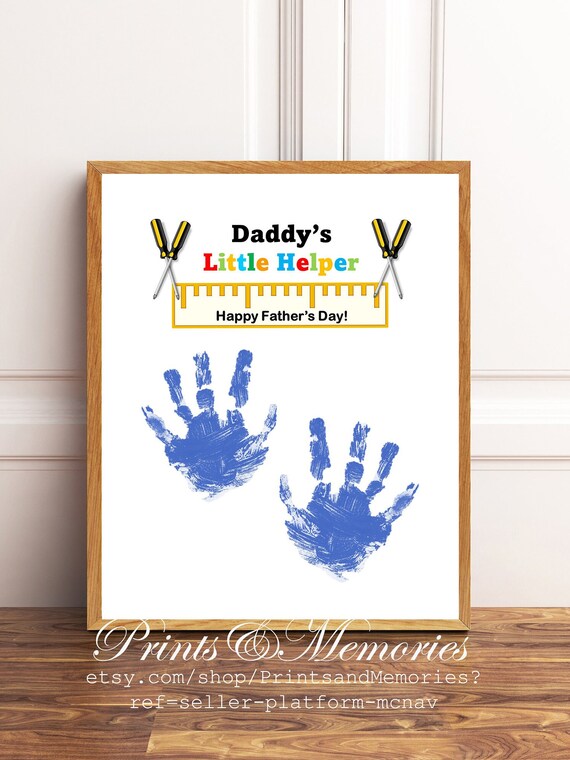 DIY Daddy's Helper Toolbox Handprint Craft - Personalized Father's Day Gift From Kids