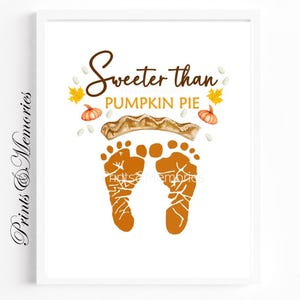 Thanksgiving Footprint Art: Pumpkin Pie Keepsake (Digital Download)