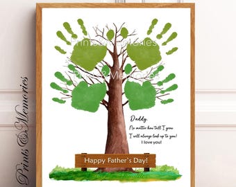 Father's Day Handprint Tree Art: Kid Craft Gift (Digital Download)