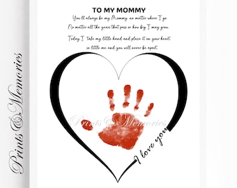 Mommy Handprint Poem, Mother's Day gift craft, gift from child, Baby toddler craft, DIY Handprint, Heart, I love you Handprint art.