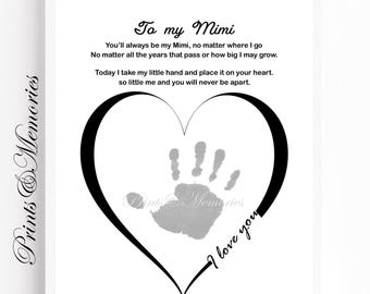 To my Mimi Poem Handprint art, DIY card, Mother's Day/Birthday gift for Mimi from baby toddler kid.