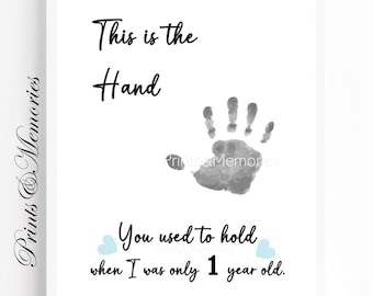 First Birthday Handprint Art: DIY Baby Keepsake (Digital Download)