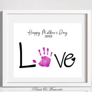 Mother's Day craft 2024, Love Handprint art, Baby toddler kid craft, Preschool activity for kids, Handprint craft, Printable Template.