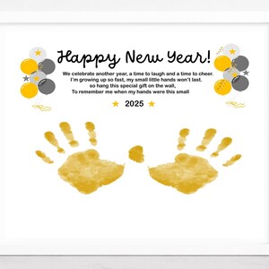 Neujahr Handabdruck Kunst Gedicht: DIY Kid Craft (Digitaler Download)