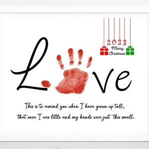 Christmas Handprint Art, Love Handprint, DIY Art Card, Baby Toddler ...