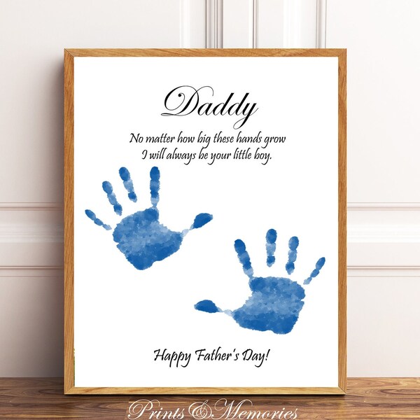 I  will always be your little boy/Girl, Handprint Keepsake,  Child's Handprint Keepsake, Father's Day Gift for Dad, Handprint Craft, DIY