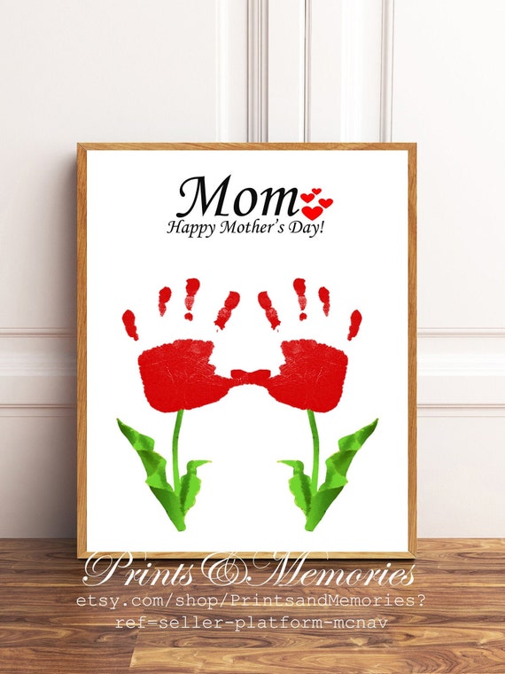 Happy Mother's Day Flower Handprint DIY Mother's
