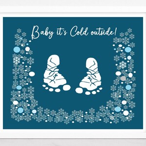 Baby Footprint Art: Winter Keepsake Craft (Digital Download)