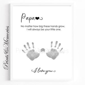 Gift for Papa, I/We love you, Handprint art Poem, little one/ones Handprint art, Father's Day/Birthday gift, child/sibling gift.