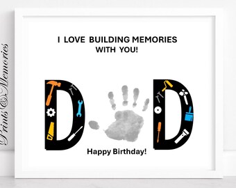 Tools Handprint Art: Dad Birthday Gift (Digital Download)