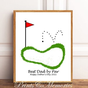 Father&#39;s Day Golf Footprint, Footprint keepsake, gift for Dad, craft for baby, toddler, DIY, 2 versions available with & without the wording