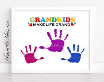 Grandparents Day Handprint Art: Grandkids Gift (Digital Download, PDF/JPEG Files)