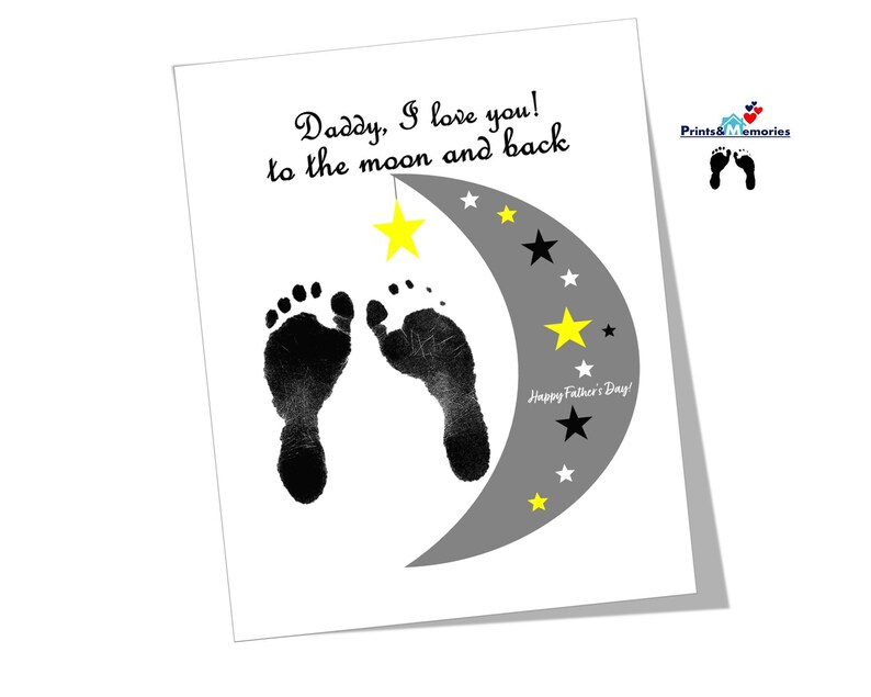 I Love You to the Moon and Back Footprint Art Baby Keepsake - Etsy