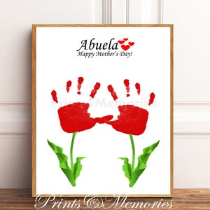 Abuela Mother&#39;s Day Handprint Art: DIY Keepsake Card (Digital Download)