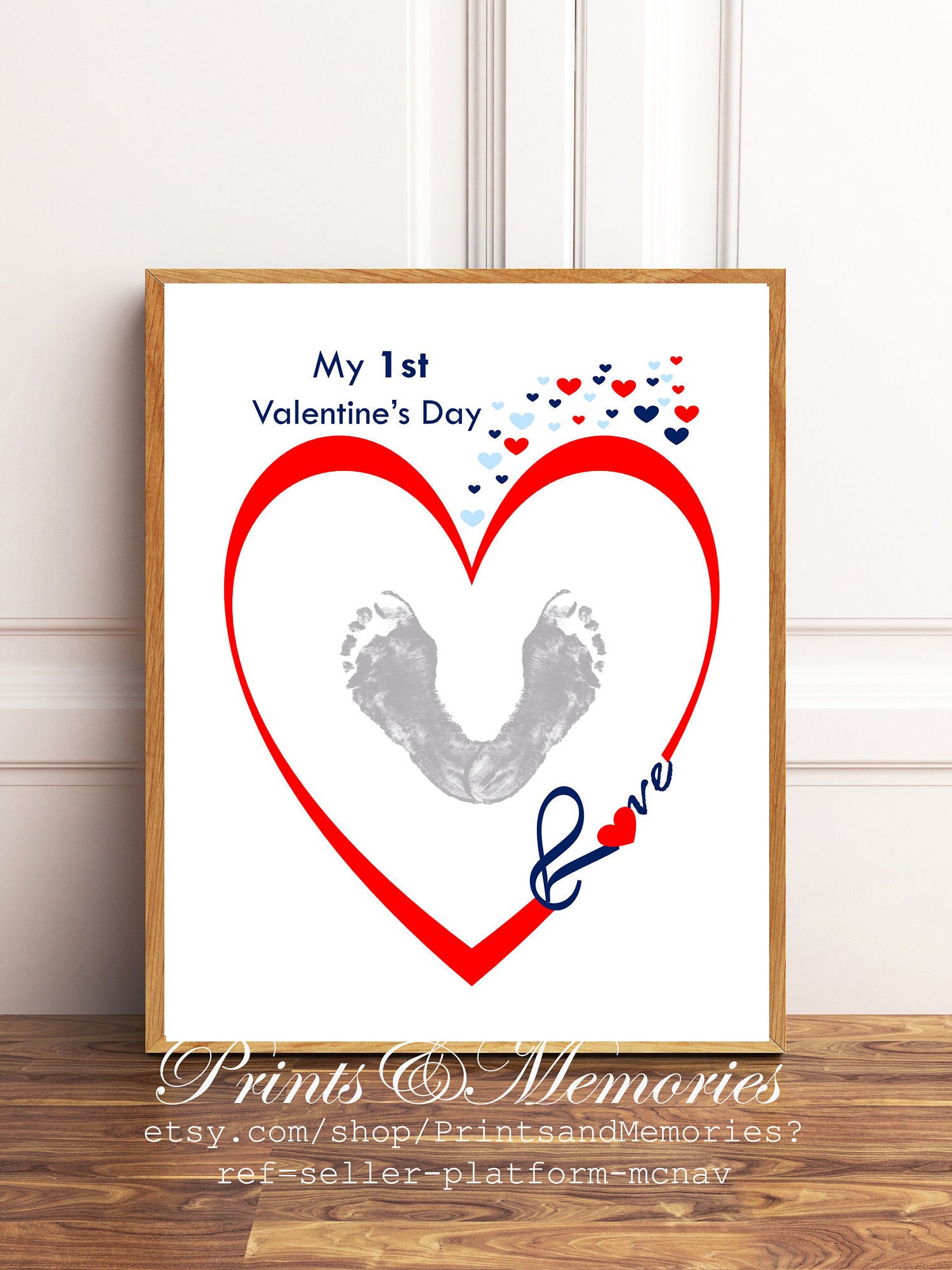 Baby First Valentine's Dayfootprint Keepsake Baby - Etsy