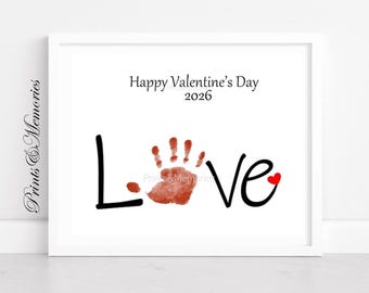 Love Handprint Art: Valentine's Day Keepsake, Year 2026 (Digital Download)