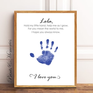 Lola Handprint art, presente de dia das mães/aniversário, presente do neto, cartão de arte DIY, arte infantil para bebês. presente para Lola