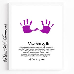Mama Handabdruck Kunst Gedicht, Muttertags- / Geburtstagsgeschenk, Handabdruck Kunst Andenken, Geschenk vom Enkel / von der Enkelin, herzliches Geschenk für Mama.