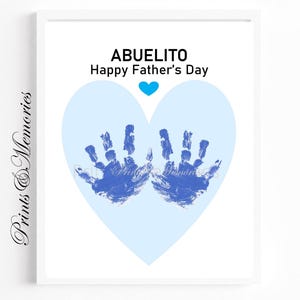 Abuelito, Father's Day Handprint art, Abuelito craft, gift from baby toddler kid. DIY card Handprint Keepsake, Father's Day gift.
