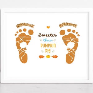 Thanksgiving Footprint Art: Pumpkin Pie Keepsake (Digital File)