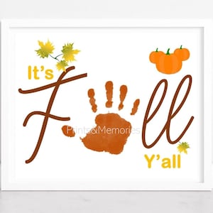 Fall Handprint Art Keepsake: Baby Toddler Kid Toddler Craft (Digital File)
