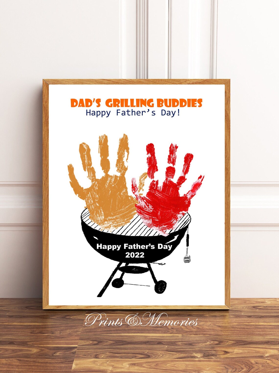 Father's Day Handprint Craft for Kids Dad's Grilling Etsy