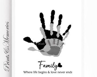 Family Handprint Art: DIY Keepsake Gift (Digital Download)