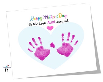 Mother's Day Aunt Handprint Art: DIY Keepsake Gift (Digital Download)