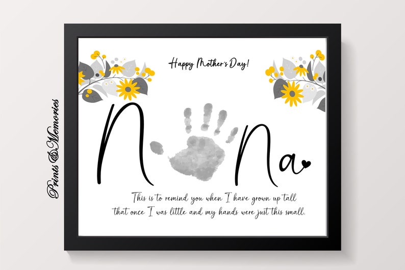 Mother's Day Gift for Nana, Handprint Art Poem, Grandchild Gift, Baby ...