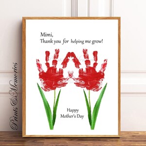 Mimi Mother&#39;s Day Handprint Art: Flower Keepsake (Digital Download)