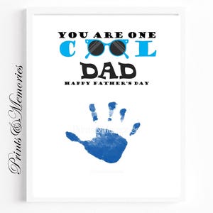 Vaderdagambacht, leuk cadeau voor papa, een coole vader afdrukbaar, doe-het-zelfkunstkaart, cadeau voor papa handafdrukkunst, cadeau kind/broer of zus.