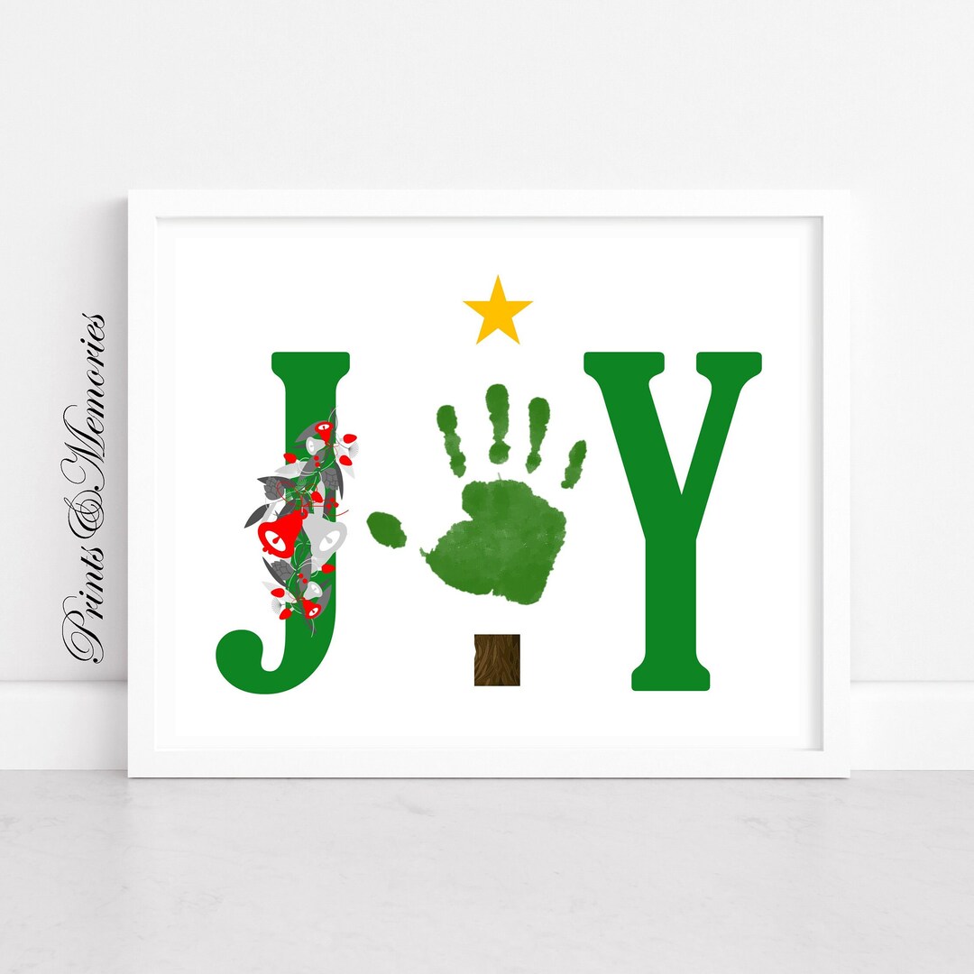Joy Tannenbaum Handabdruck Kunst. DIY Kunstkarte Etsy.de