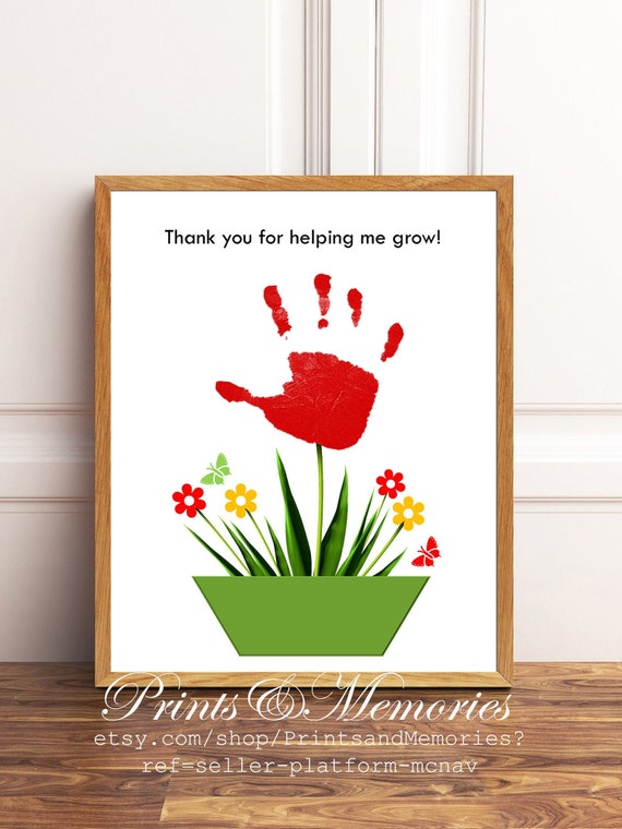 Thank you for helping me grow flower handprint art baby Etsy