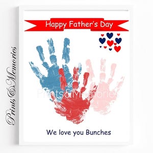 Father's Day Handprint art, Gift from kids/children Handprint craft, We love you bunches, DIY Handprint art card, Printable.