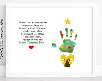 Christmas Tree Handprint Art: DIY Kid Craft (Digital Download)
