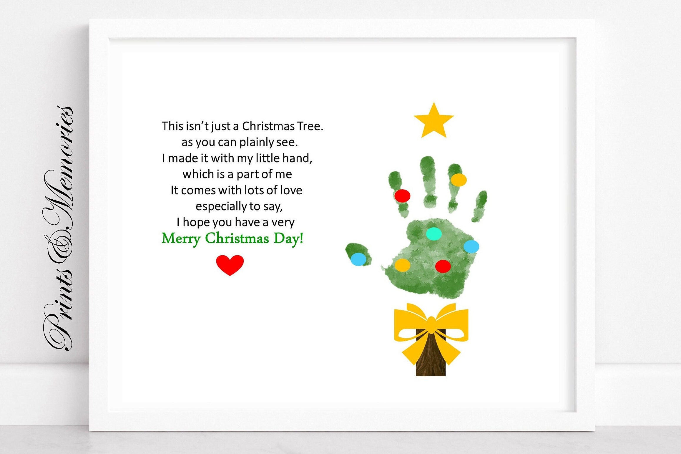 christmas tree handprint art: diy kid craft (digital download