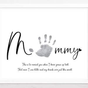 Geschenk für Mama, Mama Handabdruck Kunst, DIY Kunstkarte, Mama Handabdruck Gedicht / Muttertags- / Geburtstagsgeschenk, Baby Kleinkind Handwerk.