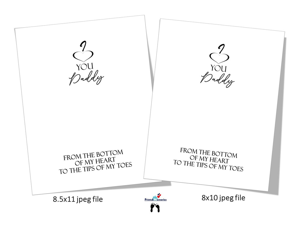 I Love You Daddy Tips and Toes Template Footprint Art Baby Etsy