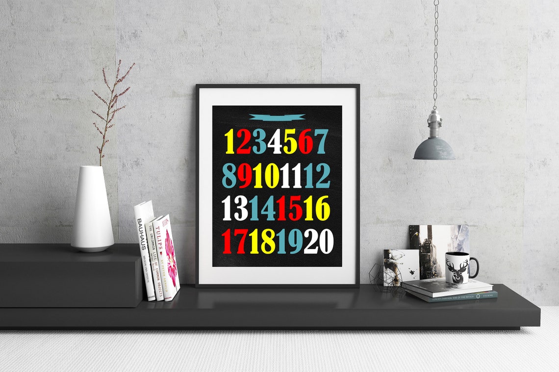 Numbers Print Numbers Wall Art Numbers INSTANT DOWNLOAD Etsy