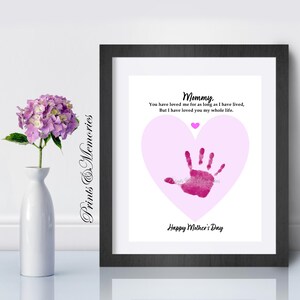 Cadeau de fête des mères pour maman, coeur rose, artisanat pour la fête des mères, artisanat pour bébé et tout-petit.