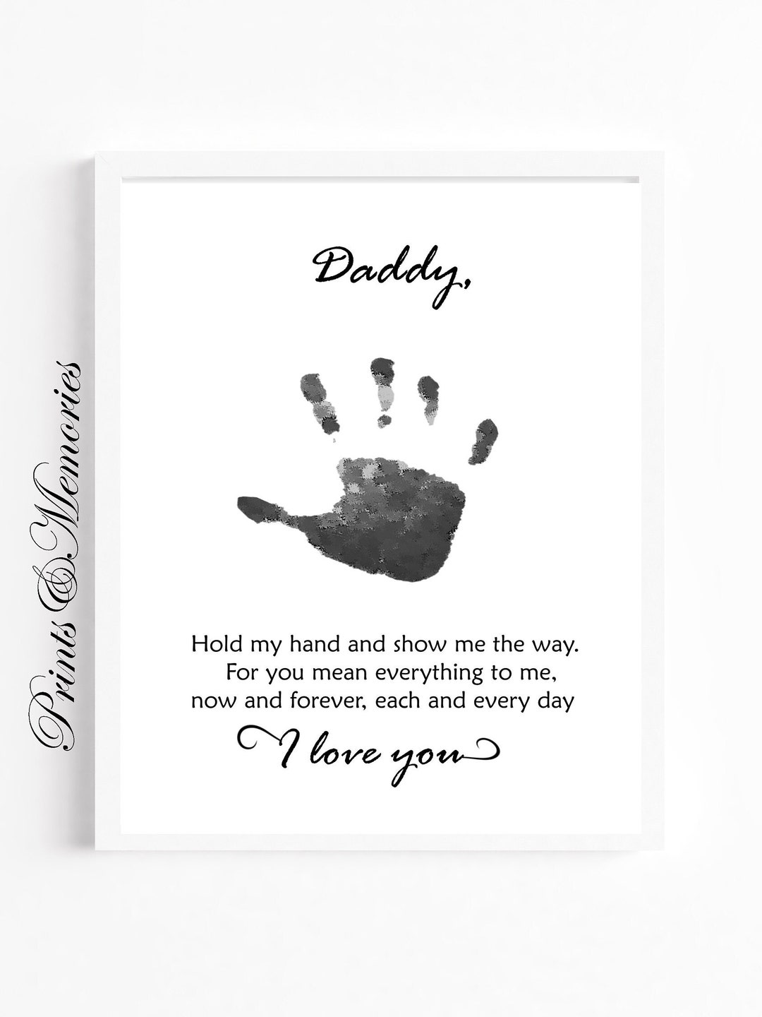 Gift for Daddy Hold My Little Hand Poem Daddy Poem Handprint Art Gift for Daddy Hold My Little Hand Poem Daddy Poem Handprint Art
